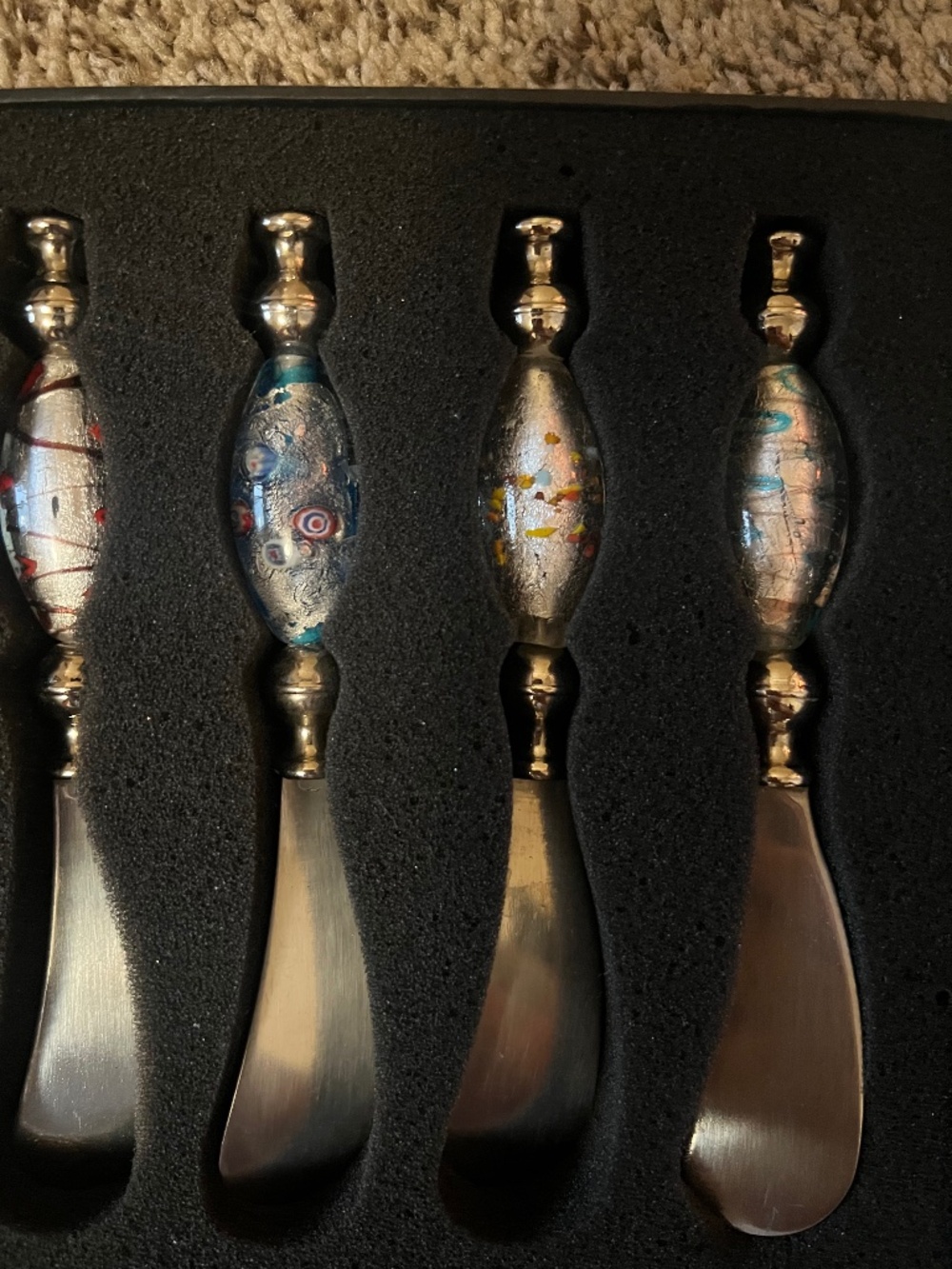 Va Bene Murano Glass Butter Knives – Set of 4